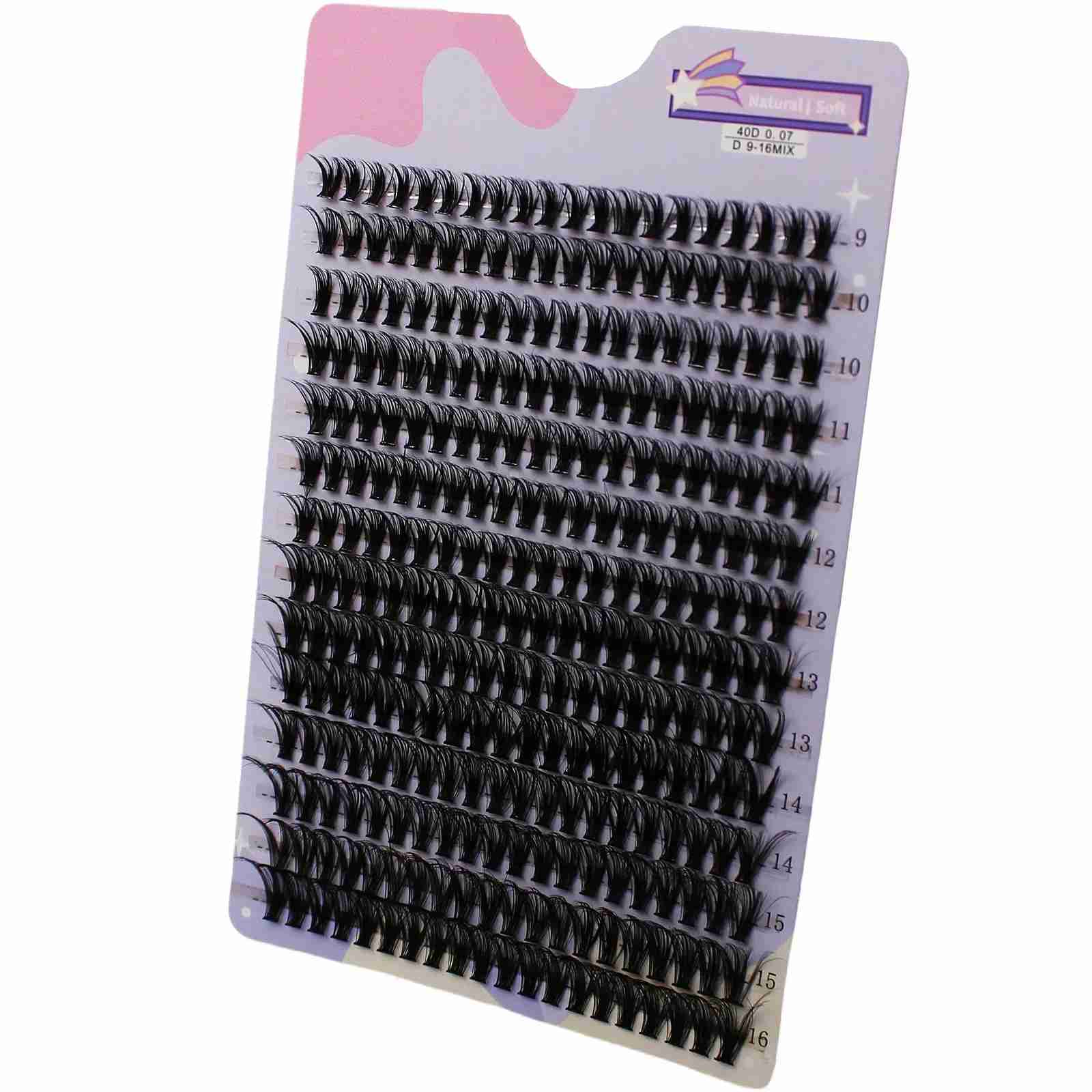 40D 14 Clusters 280 Rows Mix 9-16mm Cluster Lashes Extension Natural Thick Fake Eyelash 3D ctrip Individual LashesCL240713