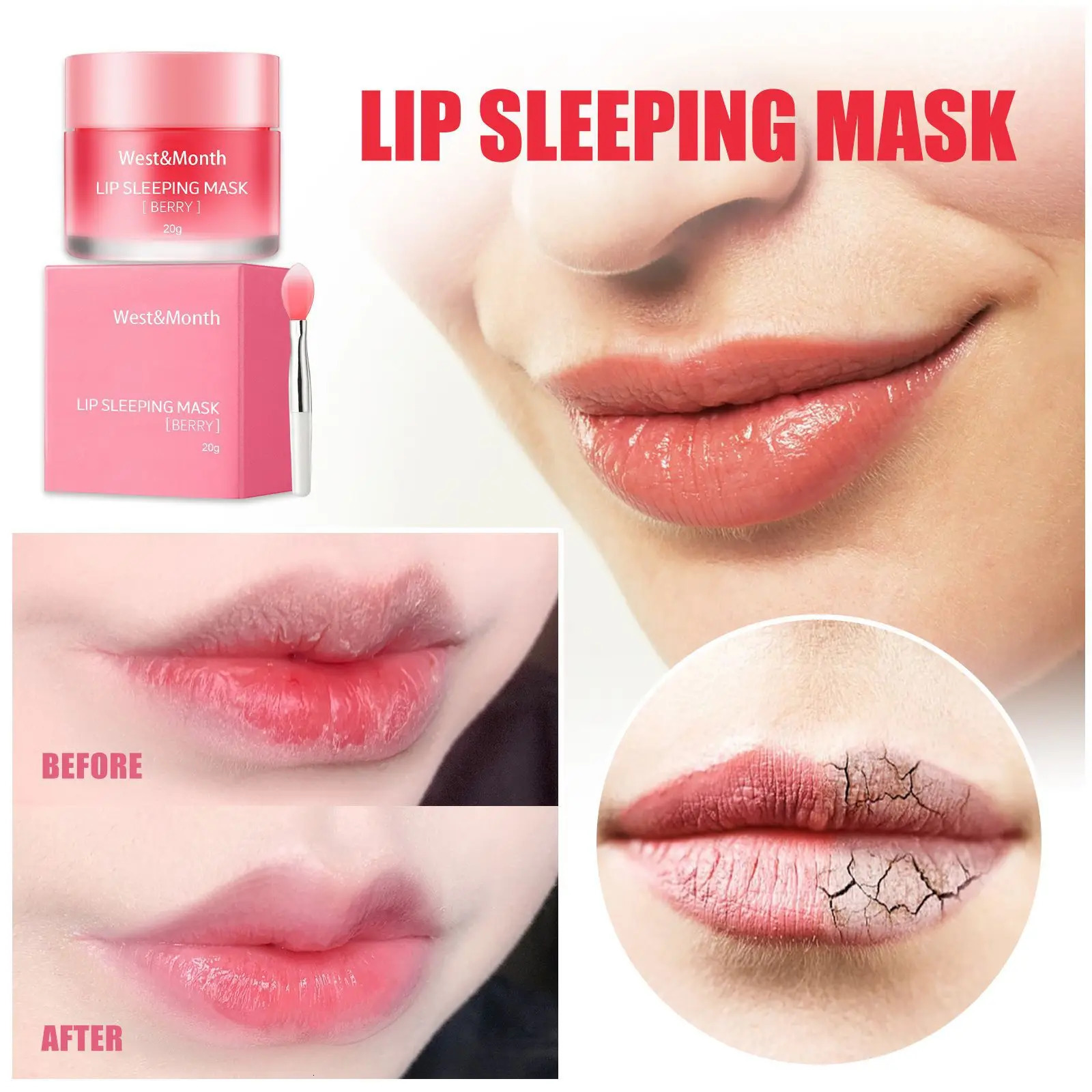 Berry Lip Sleeping Mask Night Sleep Maintenance Moisturizing Fade Lip Lines Nourishing Lip Balm Skin Care Korean Cosmetic 240712