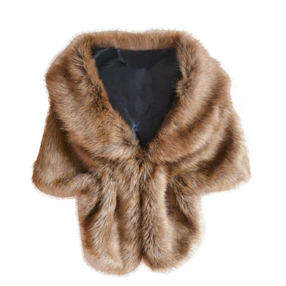 Women Faux Fox Fur Collar Multicolor Shawl Collar Fur Female Fashion Autumn And Winter Warm Shawl Scarve 240713