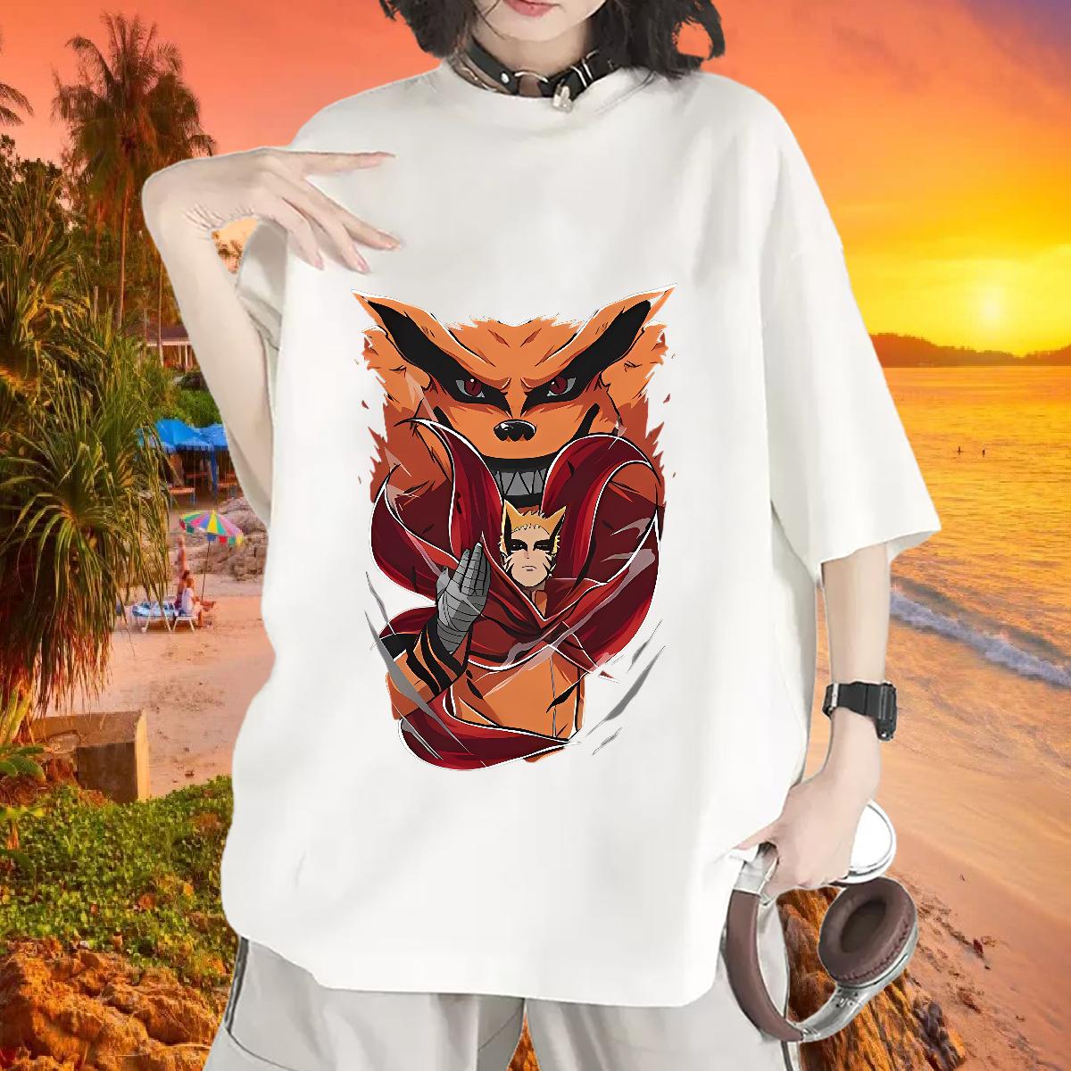 2024 Casual T-Shirts Cotton Breathable Short Sleeve Casual Beach Women Tees Cartoon Anime High quality Tshirts