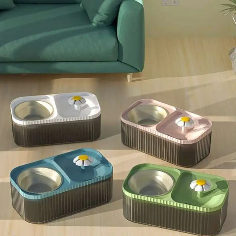 2 in1 Automatic Cat Water Dispeneser Fountain Feeder Pet Cats Dog Feeding Bowl Ultra-Quiet Drinking Recirculate Filtring Drinker