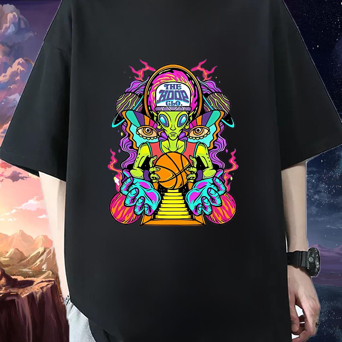 Loose Fit T-Shirts for Men Daily Outfit Cotton Breathable Soft Men Tops Tees Custom Graphic Tops Shirt