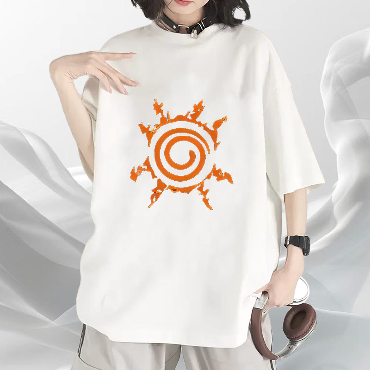 Round Neck Short Sleeve Women T Shirts Fashion New High Street Hip Hop Couples T Shirts DIY Anime Printed Comfortable Top Tees