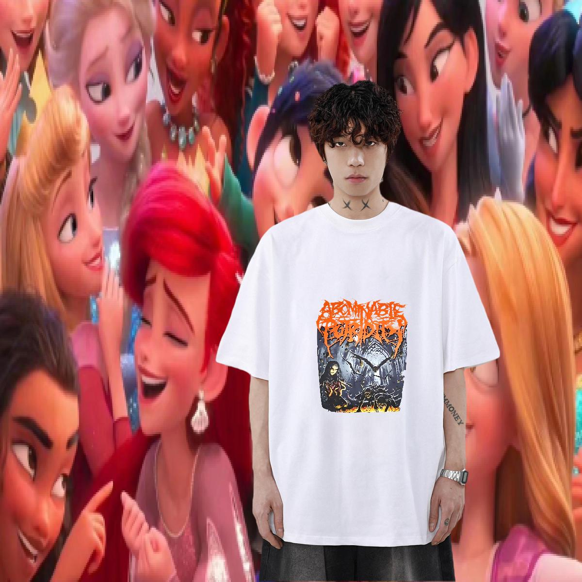 Cool Mens Tshirts Crew Neck Cotton Street wear Hip Hop Mens T Shirts Black Oversized 2024 Tees