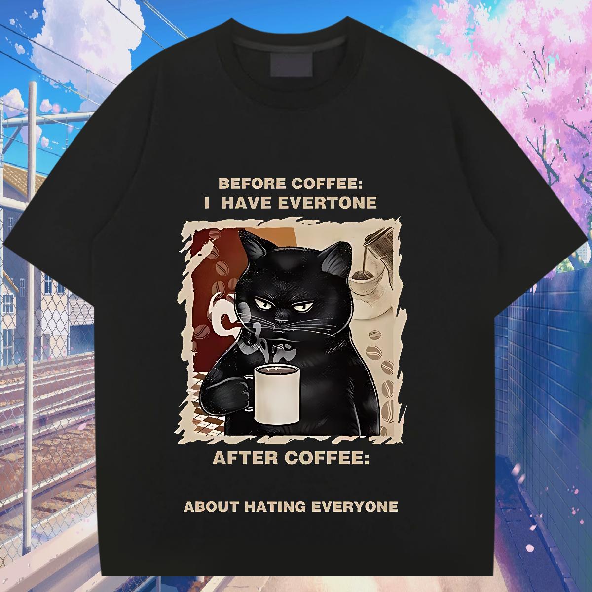 Fashion New T-Shirts Skull Anime Printing Street Men Tops Tees Breathable Crew Neck High Quality