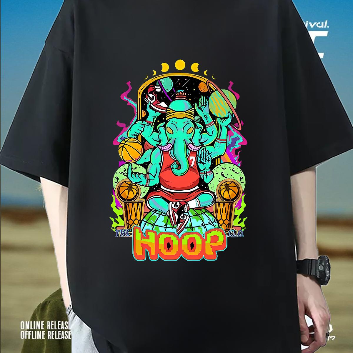 Custom T-Shirts for Men DIY Printed Beach Tshirts Round Neck Short Sleeve Loose