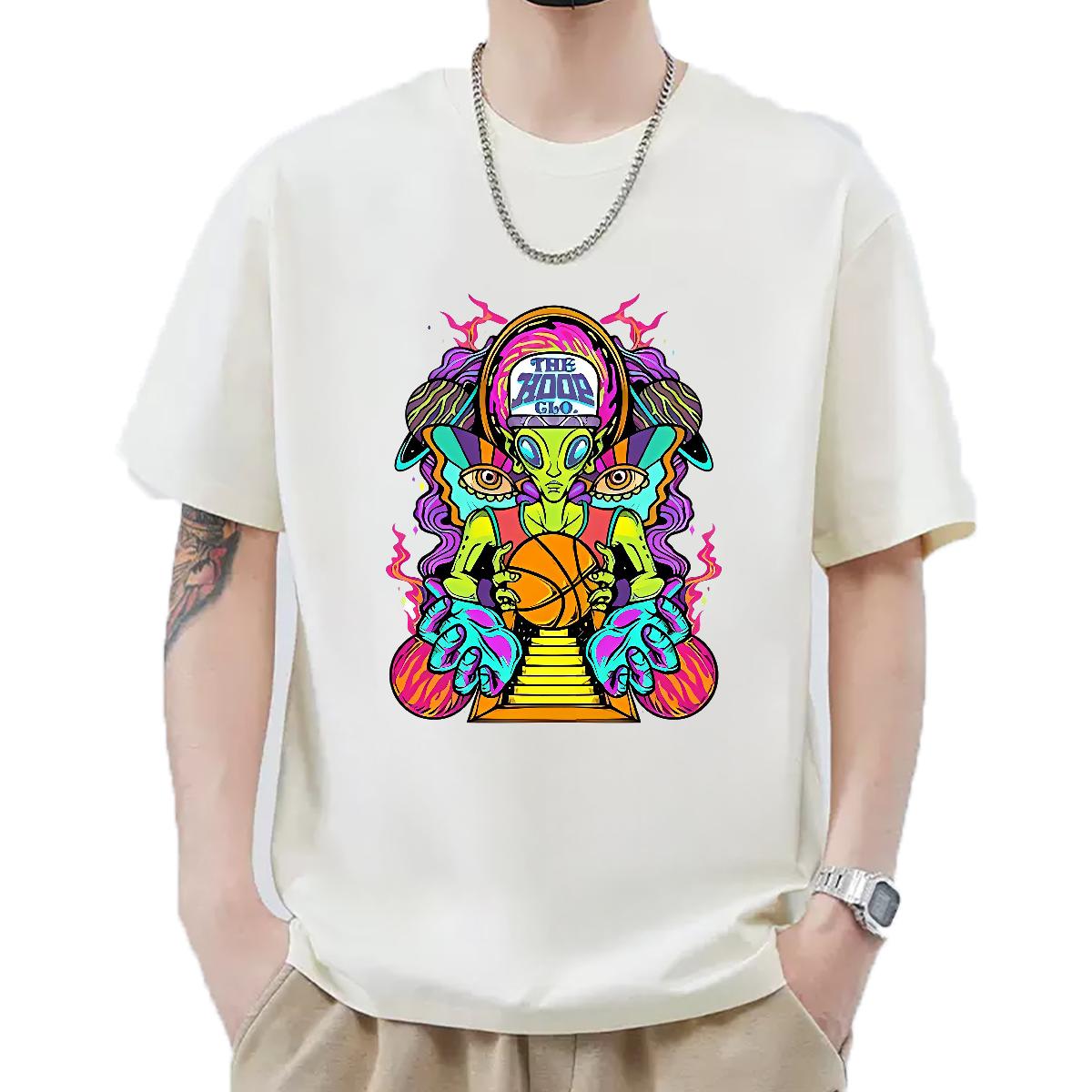 Loose T-Shirts Casual Beach Breathable Crew Neck Cotton Men Tops Tees Designer Custom Printed Tops Shirt