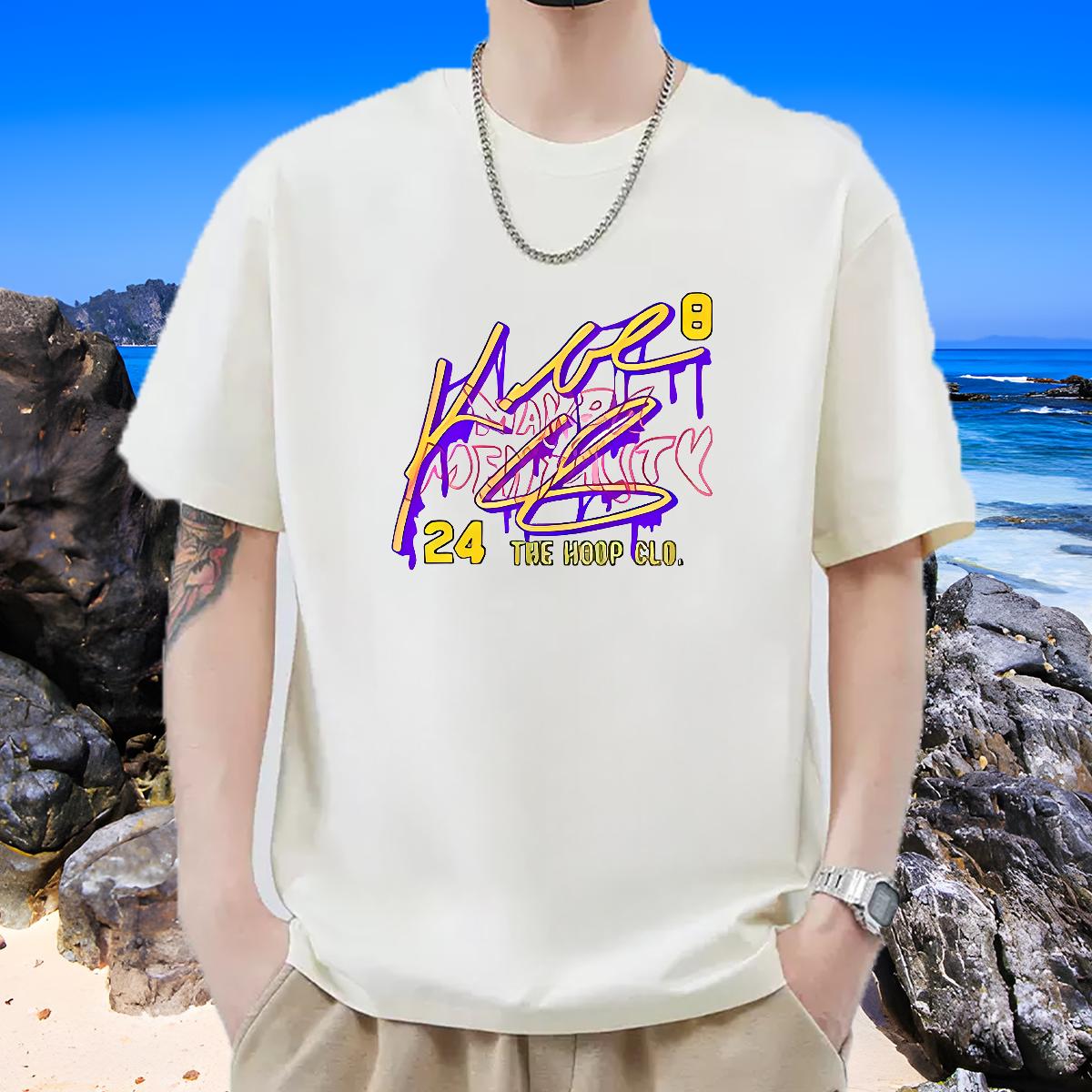 Customized T-Shirts Floral Print Daily Wear Mens Tshirts 180g Cotton Loose