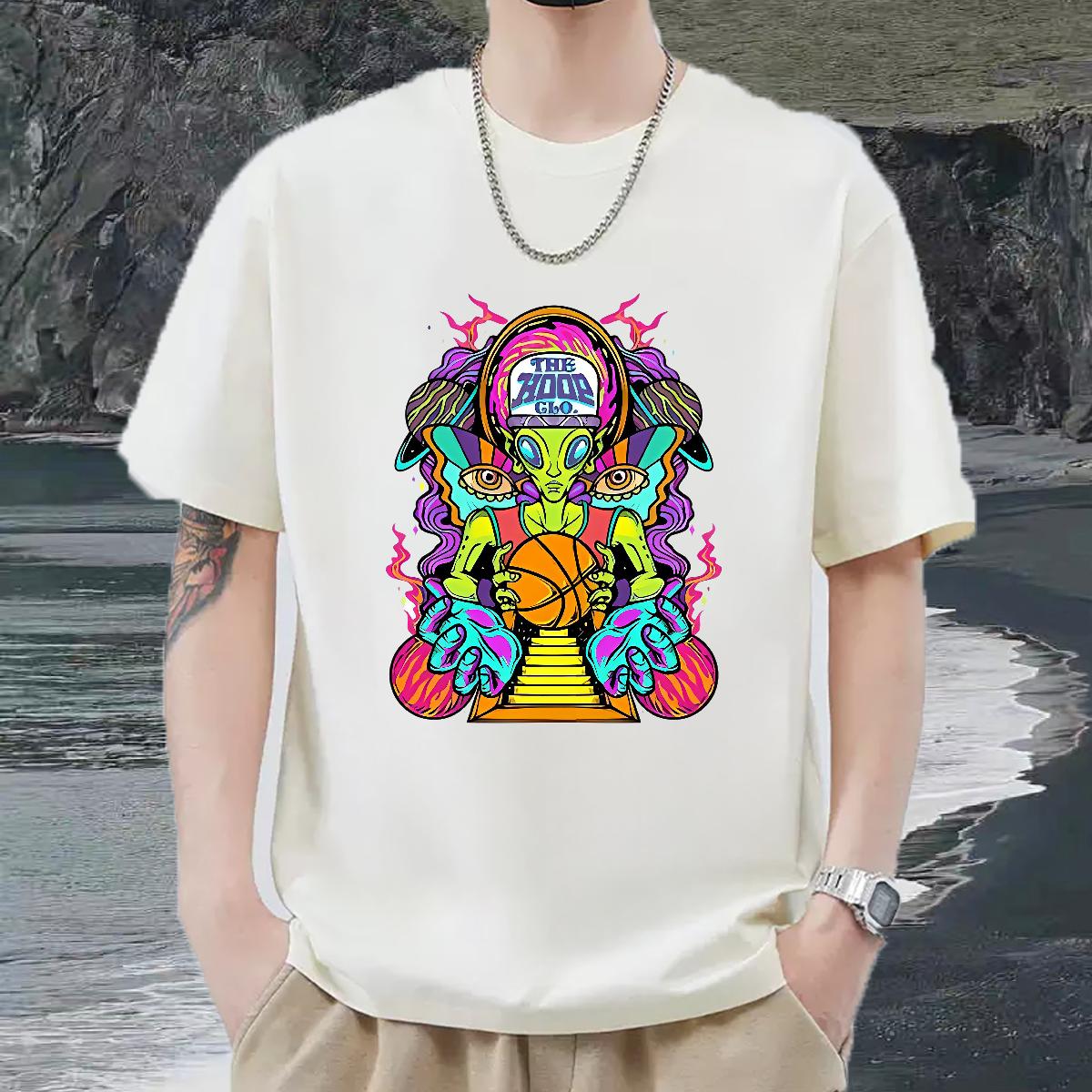 Loose Men Tees Breathable Crew Neck Cotton Street wear Hip Hop Man T Shirts Custom Print Oversized New Designer Tees Shirts