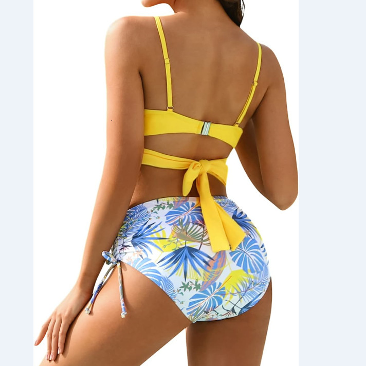 New Arrival New Product Washable Non-ironing Leisure Time Temperament New Pattern Ventilation 2023 New Bikini High Waist Women's Sexy Split Swimw