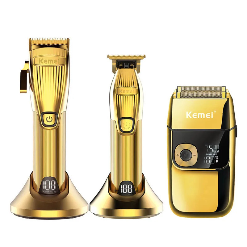 Kemei Professional Hair Trimmer For Men Electric Shaver Beard Hair Clipper Rechargeable Haircut Machine For Barber Salon Home 240705