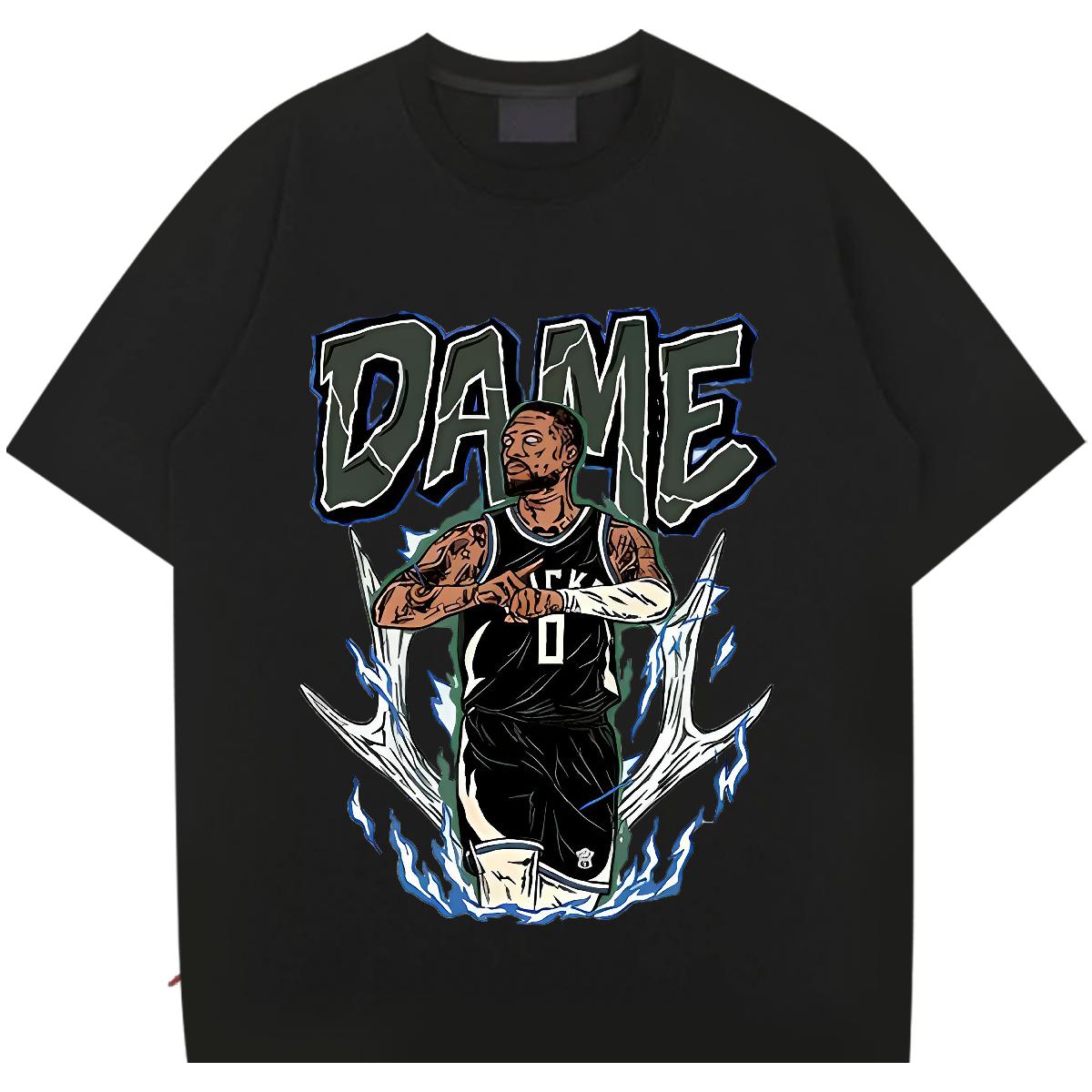 Wholesale T Shirts Men Street Casual Crew Neck Cotton Men Tops Tees New Cartoon Printing S-3XL Wear