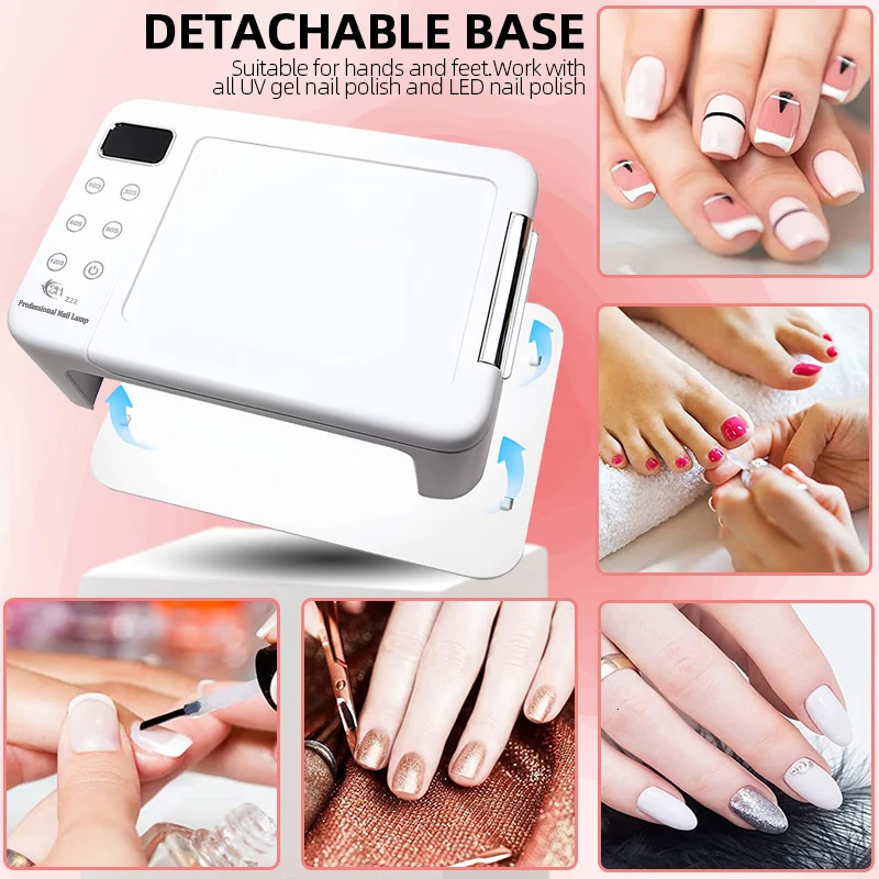 300W High-power Nail Dryer Lamp For Machine With Hand Pillow Wear 63LEDS UV LED Lamp for Press On Nail Dryer for Curing All Gel 240710