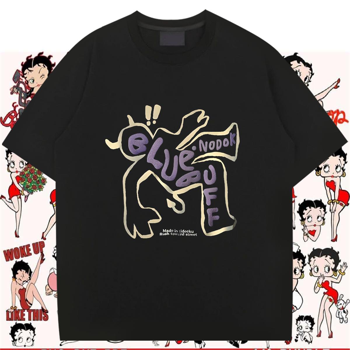 High Quality Mens T Shirts Street Crew Neck Cotton Men Clothes T-Shirt Fashion Design Black Oversized Clothings