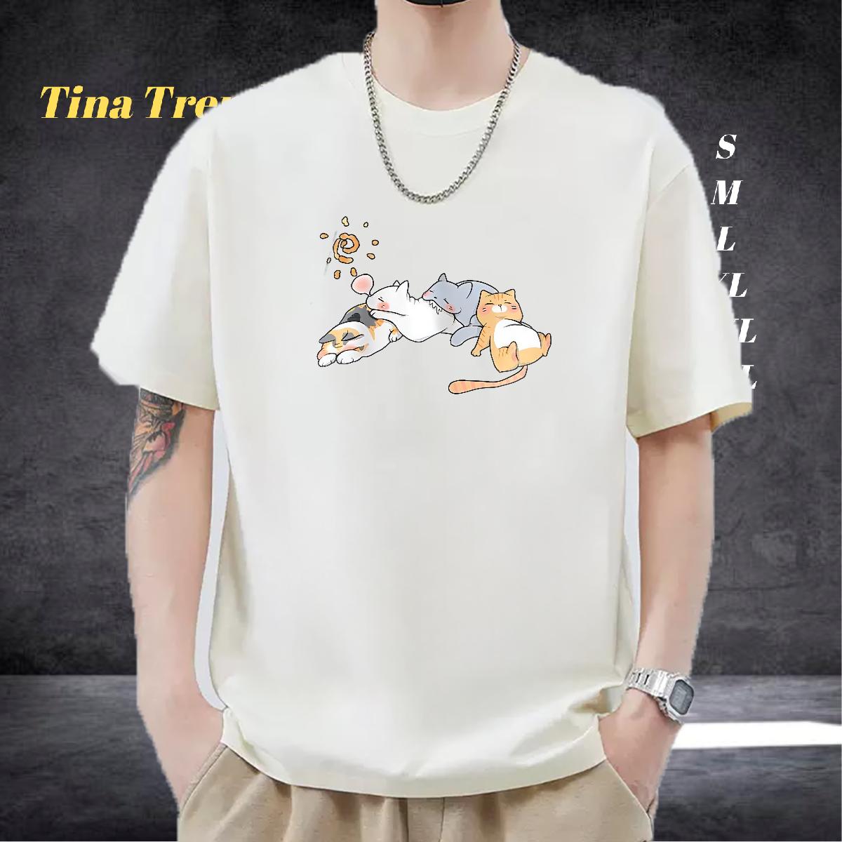 Fashion T shirt Custom Summer Casual Men Tops Tees Crew Neck Cotton Breathable Cool Design