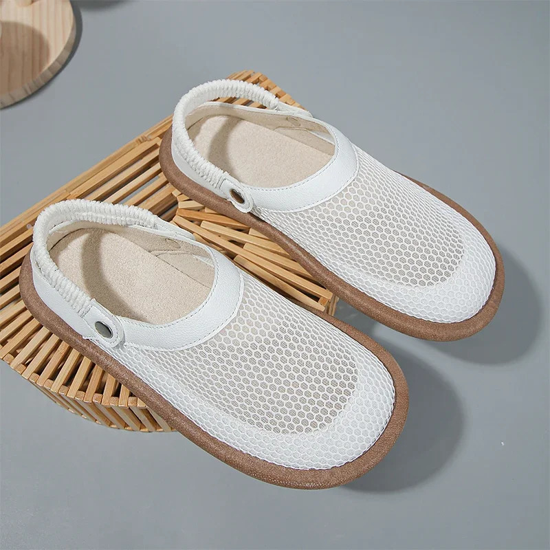 Breathable mesh womens sandals platform flat shoes summer sports walking sports shoes 2024 casual slider trend MUJI good product slider 240713