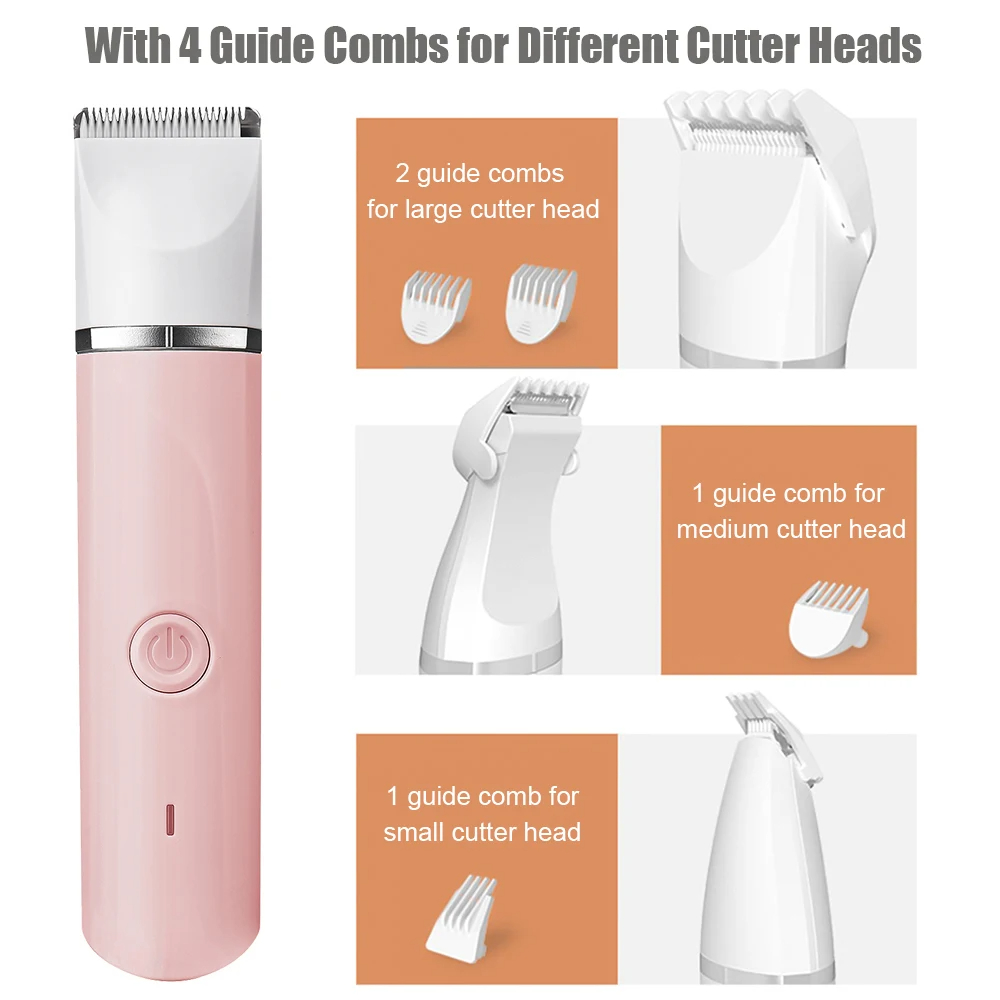 4-in-1 Electric Dog Clippers Pet Grooming Tools Cordless Dog Shaver Trimmers Low Noise Cats Hair Trimming Nail Grinding