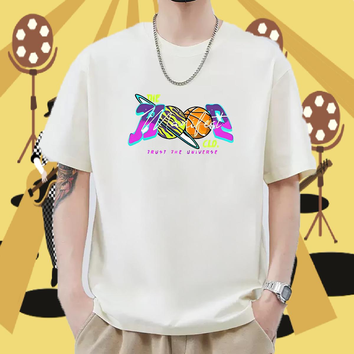 Casual New T-Shirts for Men DIY Logo Tshirts Hip Hop 180g Cotton Unisex Tee Shirt