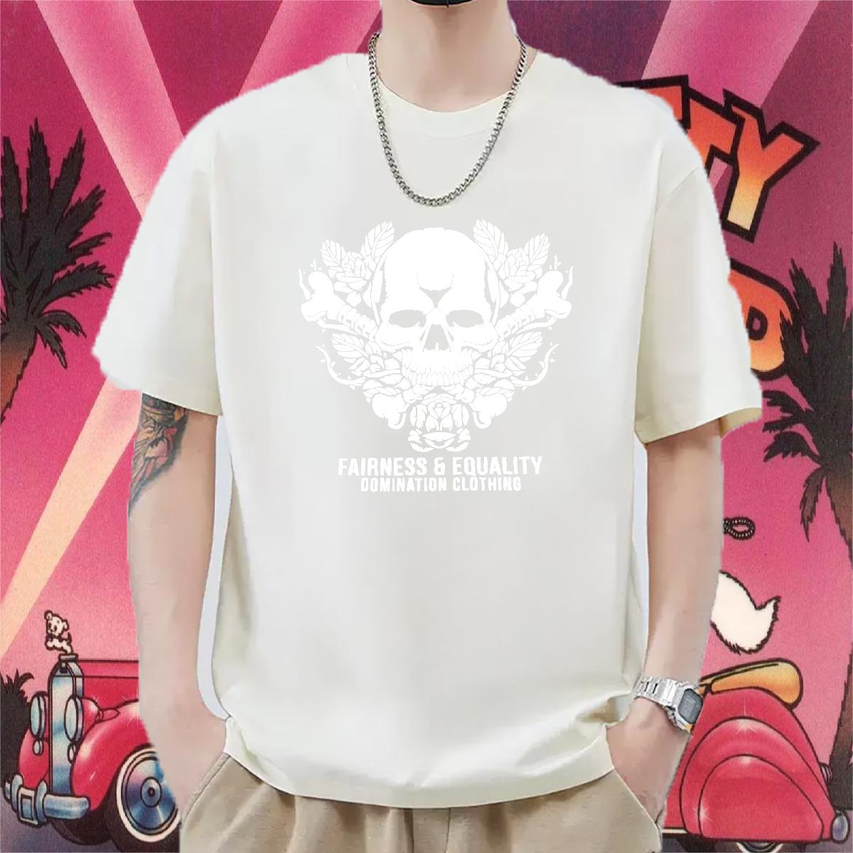 Loose Men Tops Tees Cotton Breathable Short Sleeve Street wear Hip Hop T-Shirts Custom 2024 DIY Clothings