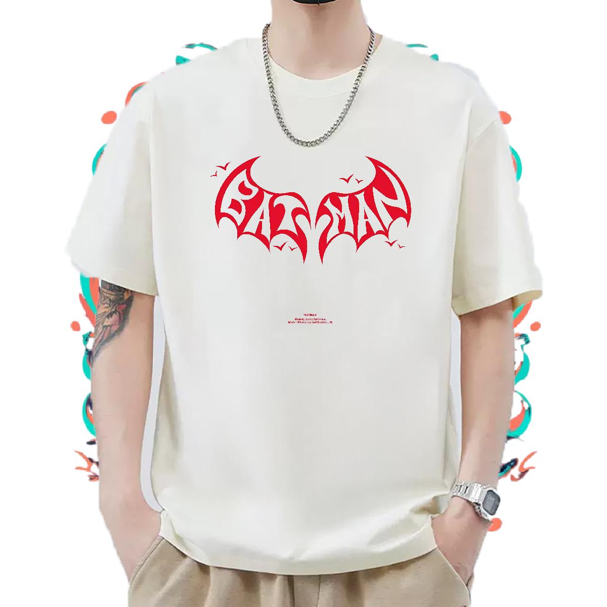 Stylist Men T Shirts Cartoon Print Anime Printing Street Men Clothes T-Shirt Round Neck Short Sleeve Loose Fit