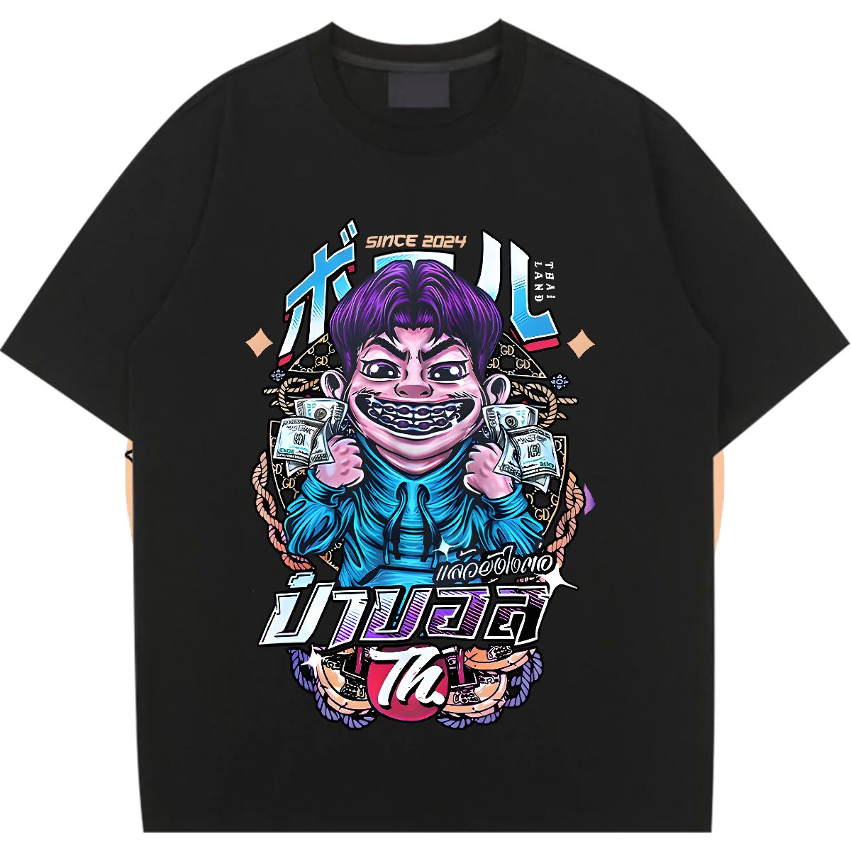 5A Womens T Shirts Cotton Comfortable Clothings Summer Casual 2024 Tshirt for Man Woman Cartoon Printing S-3XL