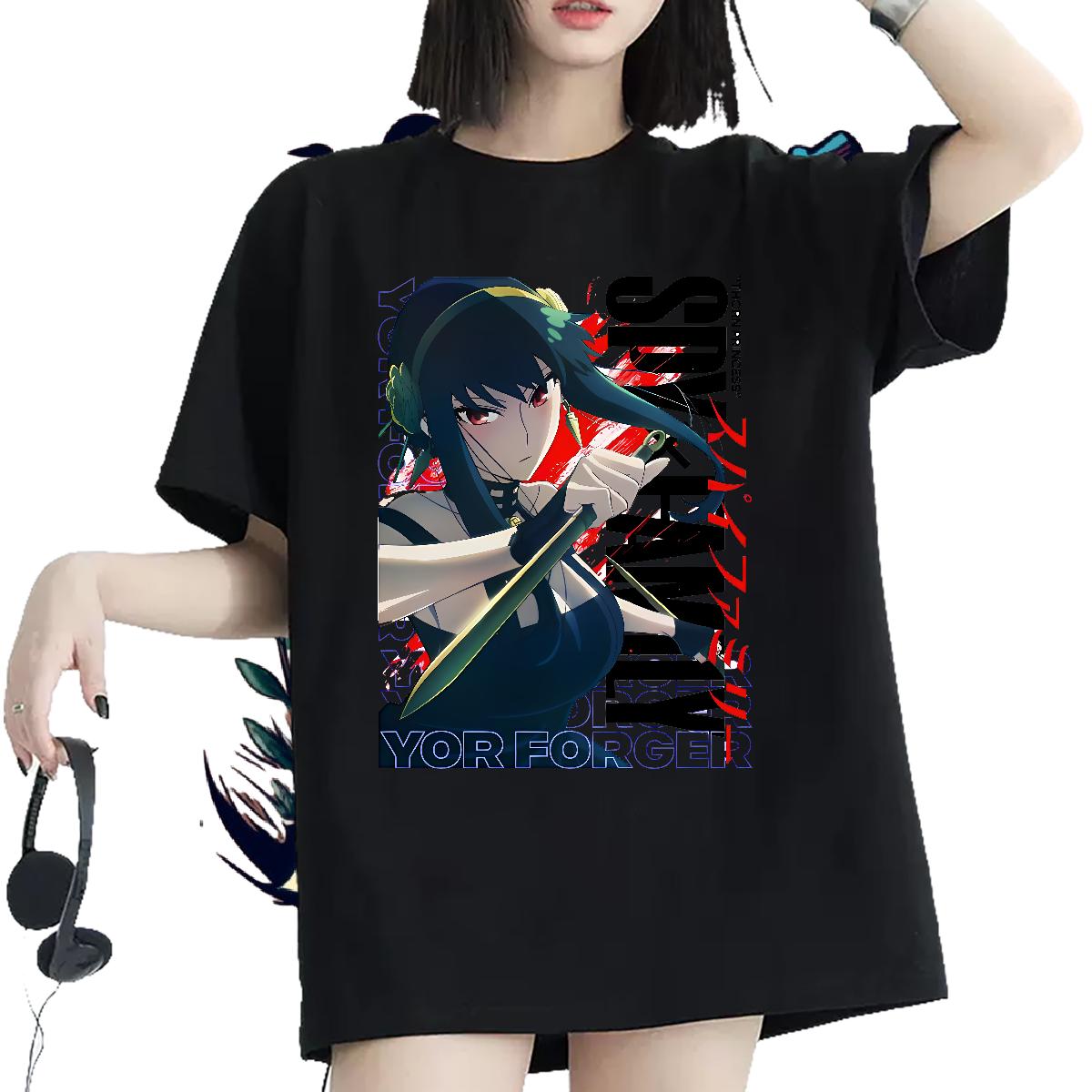 Breathable Short Sleeve T Shirts Women 2024 Street Unisex Tshirts Custom Anime Soft Tops Shirt