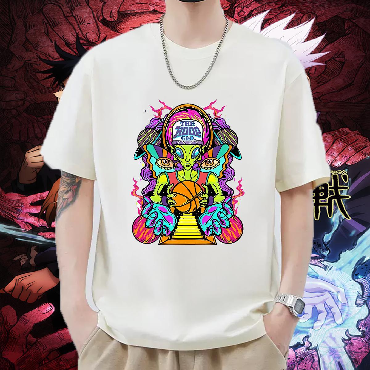 Classic Casual T Shirts Men DIY Printed Couples T Shirts Street Casual Cotton Breathable Popular Tops