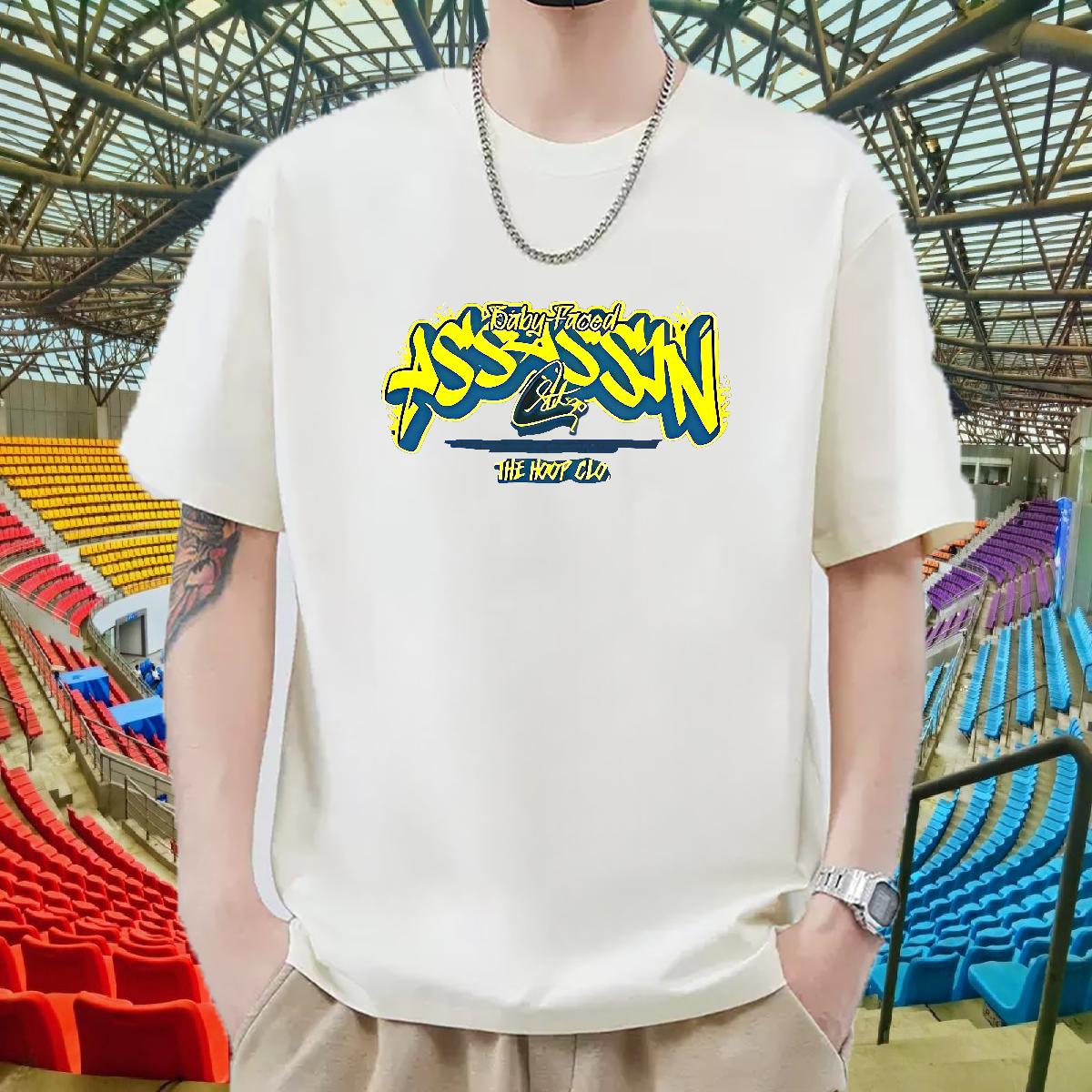 Loose Tshirt for Man Woman Breathable Crew Neck Casual Beach T shirt DIY Casual New Top Tees