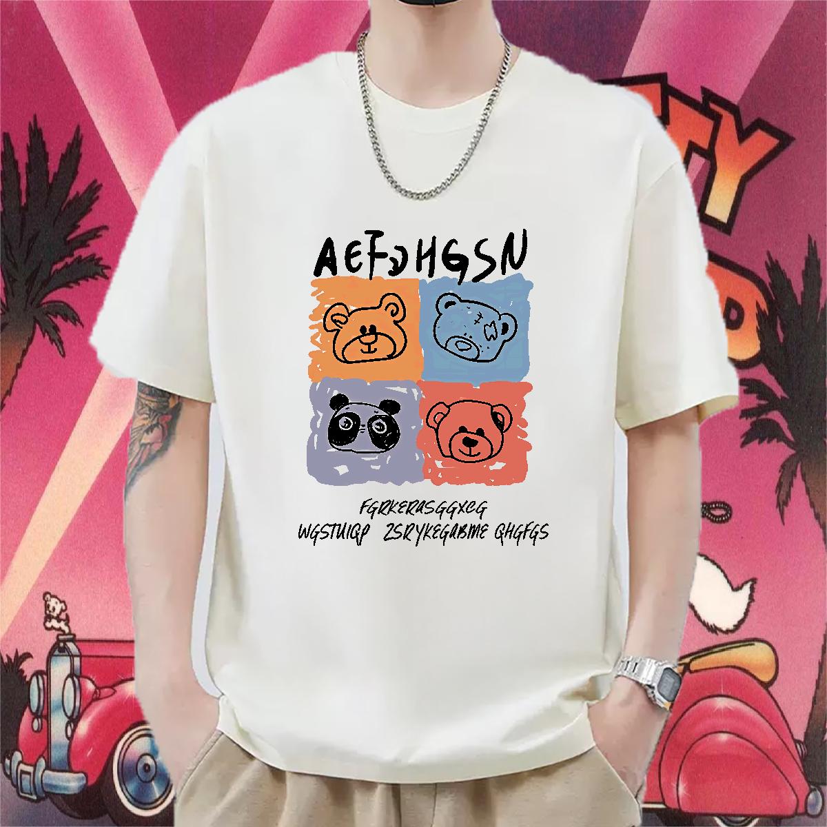 Designer Fashion Mens T Shirts Floral Print Street Wear Men Clothes T-Shirt Cotton Breathable Cool Design