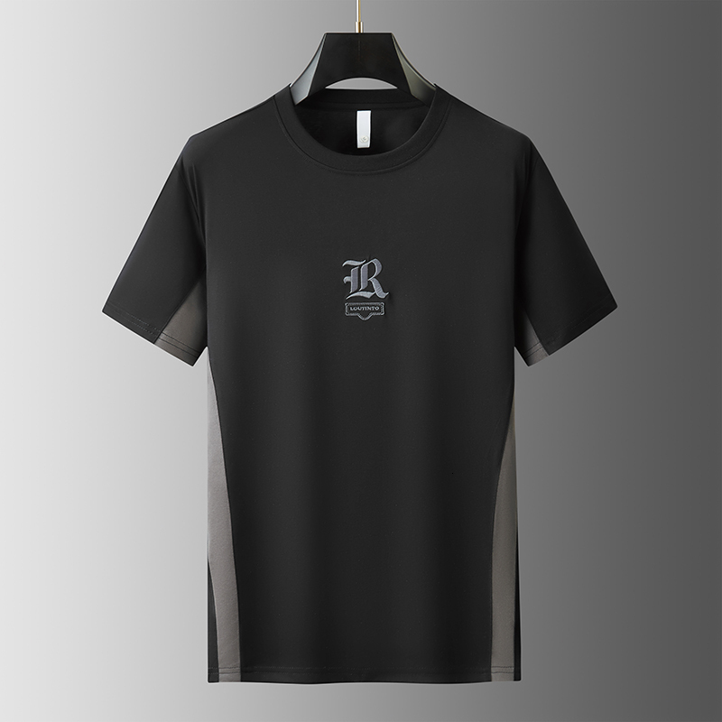 New short sleeved summer round neck men's fashion slim fit plus size printed T-shirt