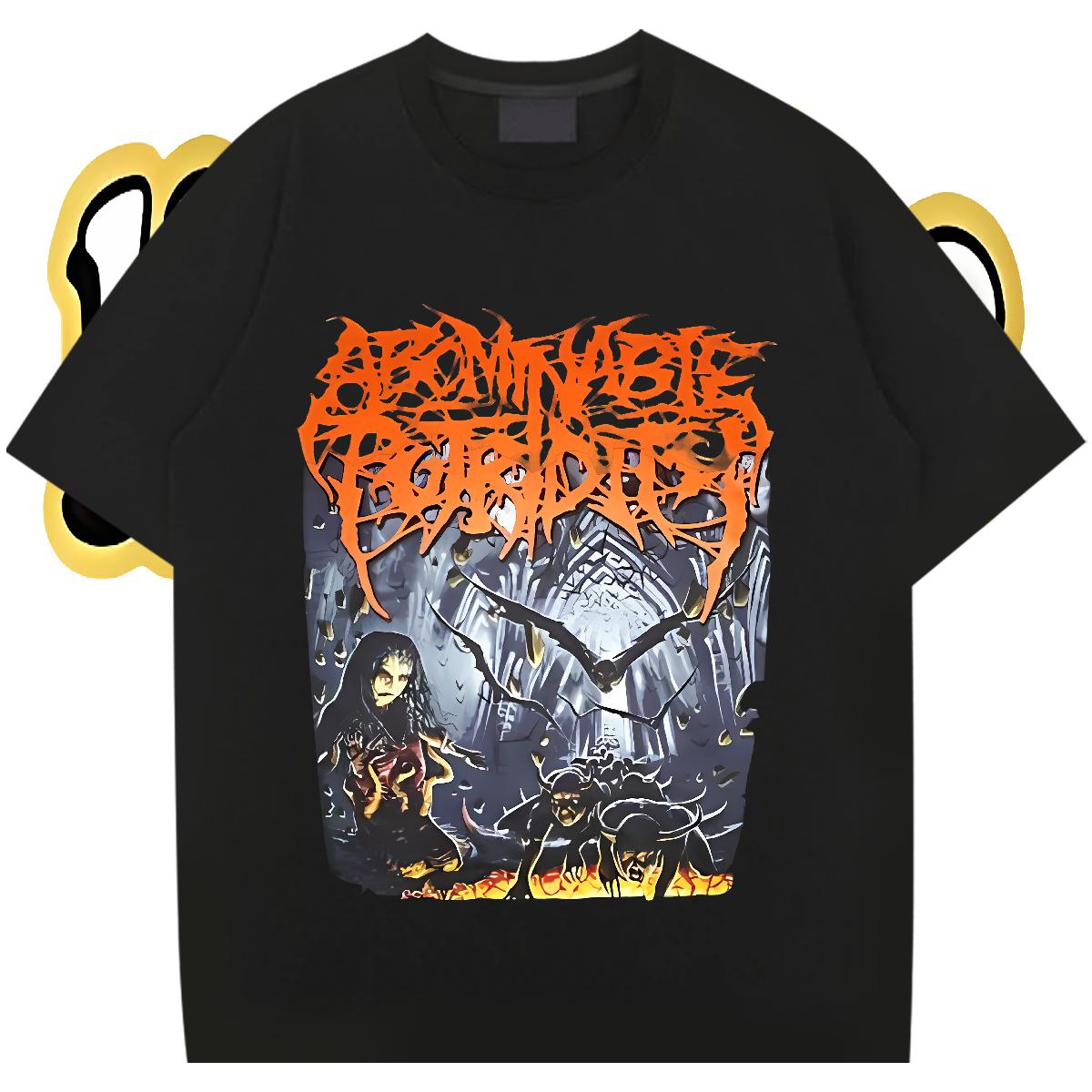 New Designer Mens T Shirts Anime Print Summer Casual Men Clothes T-Shirt Cotton Breathable Short Sleeve Brand