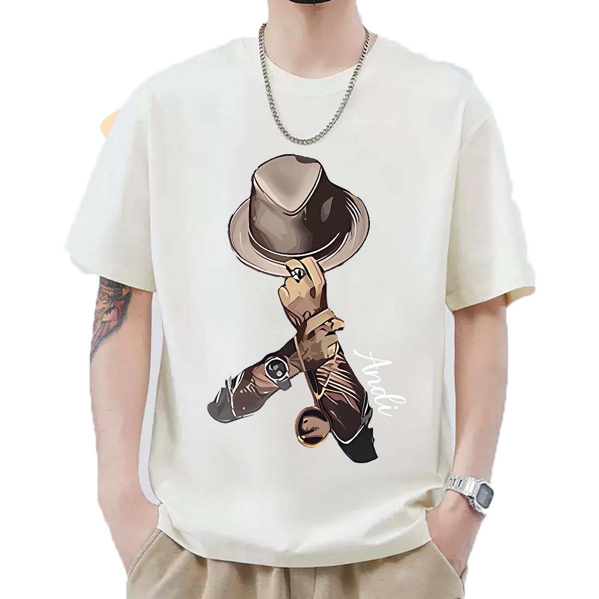 Fashion Designer T-Shirts DIY Anime Anime Printing Street Men Tops Tees O-Neck Short Sleeve Cotton Loose