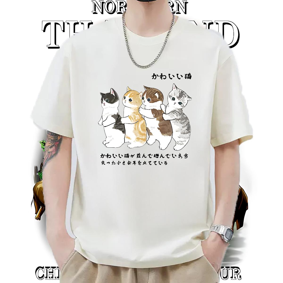 DIY Customized Mens T Shirts Cartoon Printing S-3XL Tshirt for Man Woman Hip Hop Breathable Crew Neck Cotton Popular Tee Shirt