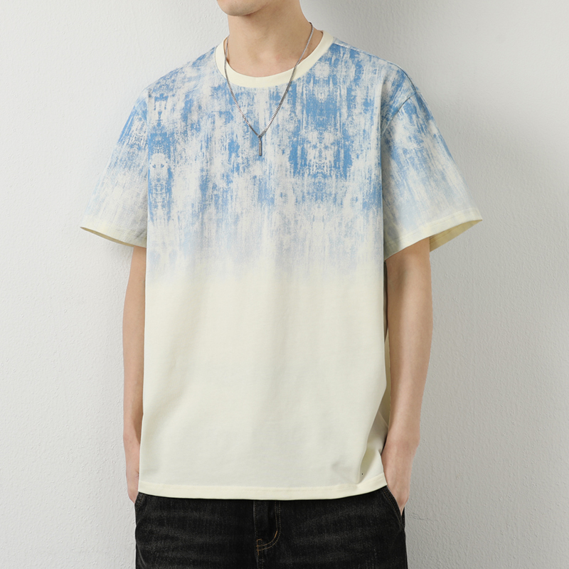 2024 New Summer Men's Trendy Loose Clothing Fashion Brand Student Short sleeved Top Round Neck 100% Pure Cotton T-shirt