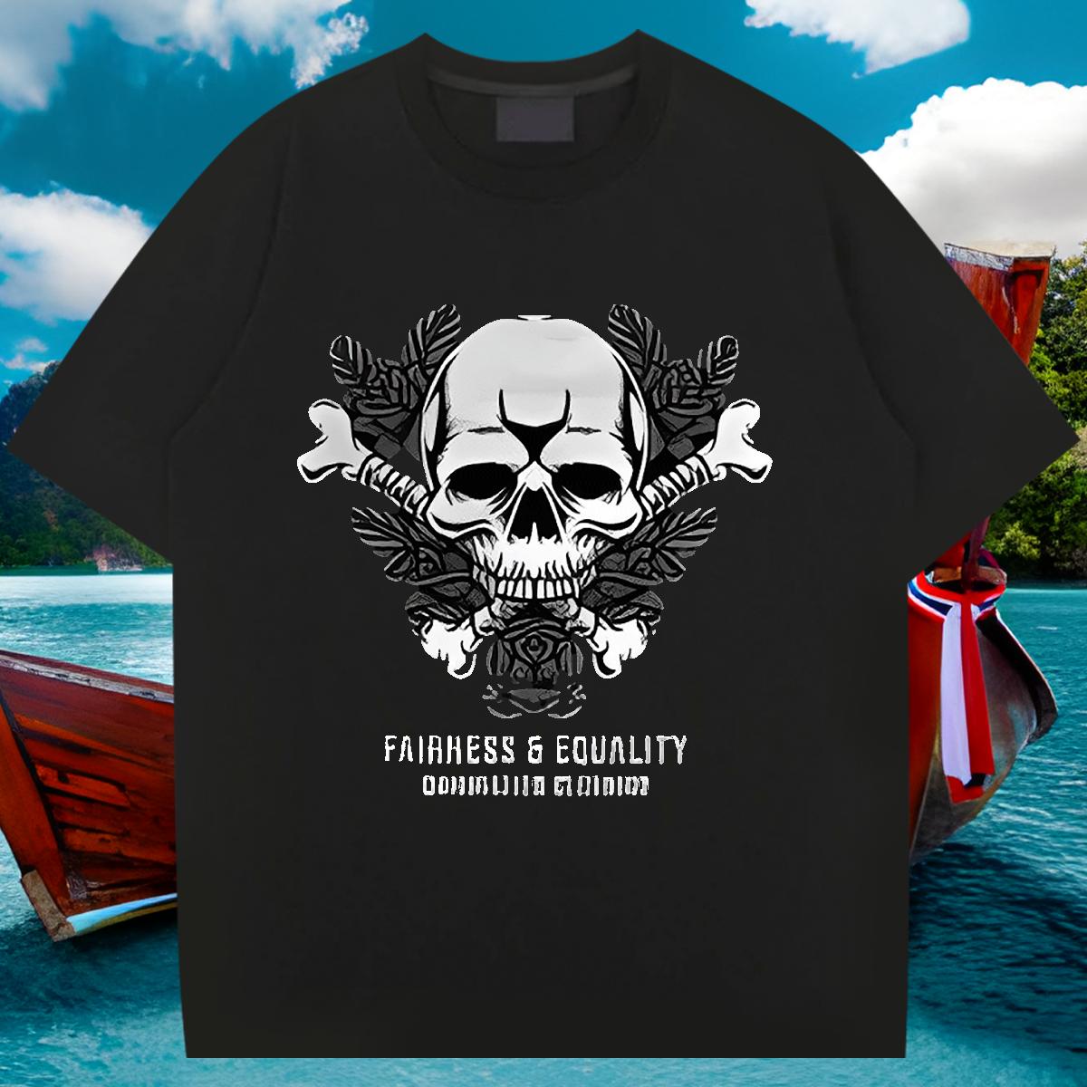 2024 Summer T-Shirts for Men Floral Print Anime Printing Street Men Tops Tees Cotton Breathable Short Sleeve 5A