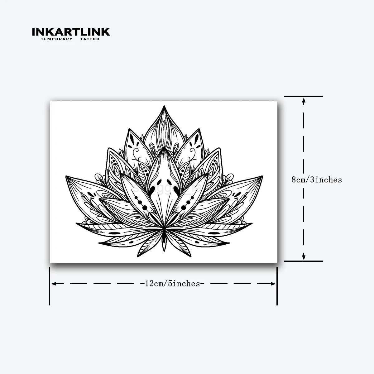 Lotus Flower Temporary Semi-Permanent Tattoo Sticker 1-2 Weeks of Waterproof Friction-Proof StyleB240713