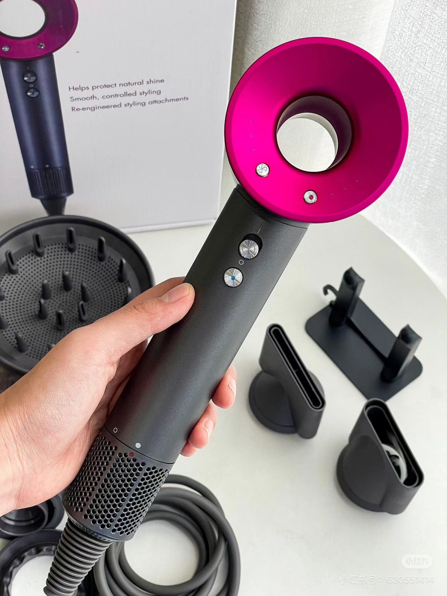 Hair H08 anion professional salon hairdressing 5 in 1 rotary connected nozzle traveler home hot and cold constant temperature high speed blow dryer