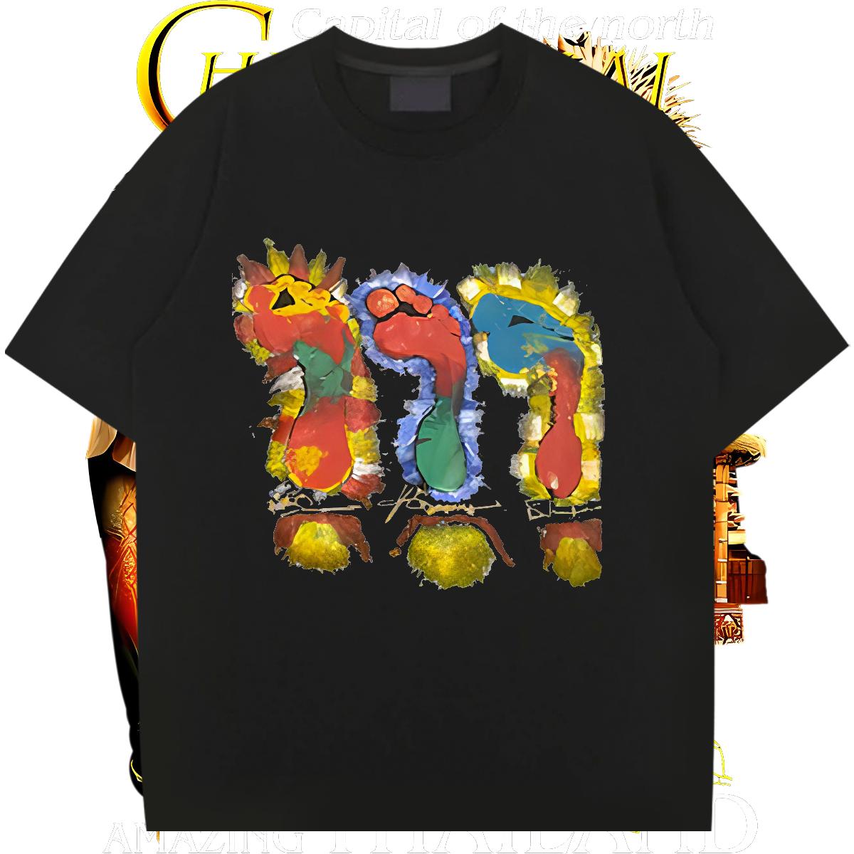 Loose Fit Mens Tshirts Cotton Breathable Short Sleeve Casual Beach T-Shirts DIY Anime Fashion Tee Shirt