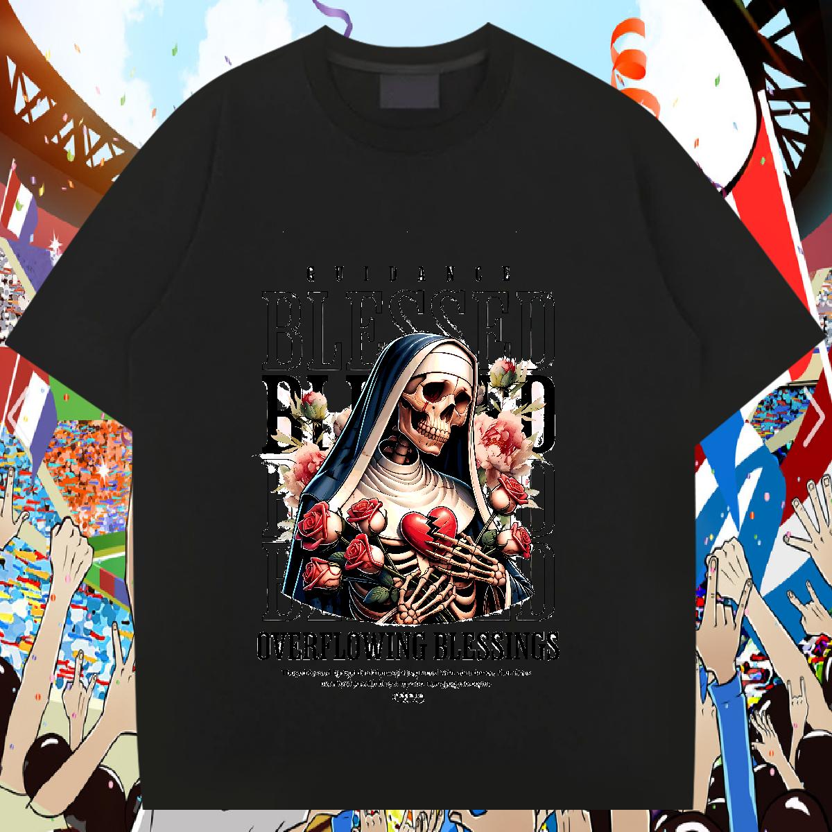 New Arrival Mens T Shirts Plus Size Cartoon Men Tshirts Anime Printing Street Crew Neck Cotton 5A Polos