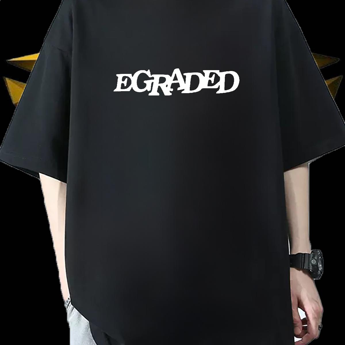 Loose Fit Men Clothes T-Shirt Breathable Short Sleeve Street wear Hip Hop T shirt Black White DIY Tops