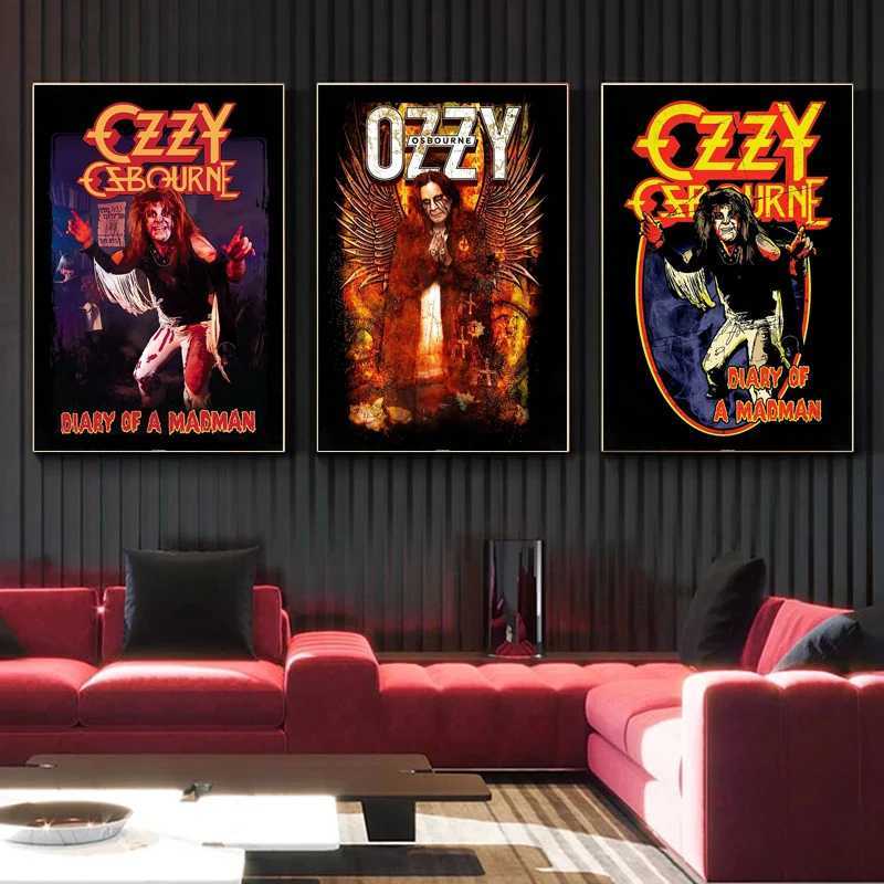 Retro Heavy Metal Band Rock Ozzy Osbourne Band Poster Canvas Painting Wall Art HD Pictures Print For Home Family Bedroom DecorB240713