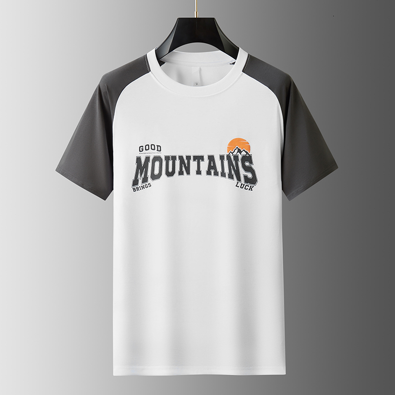 Short men in summer, made of pure cotton with raglan sleeves, contrasting colors, loose fitting, round neck, half sleeved T-shirt for teenagers