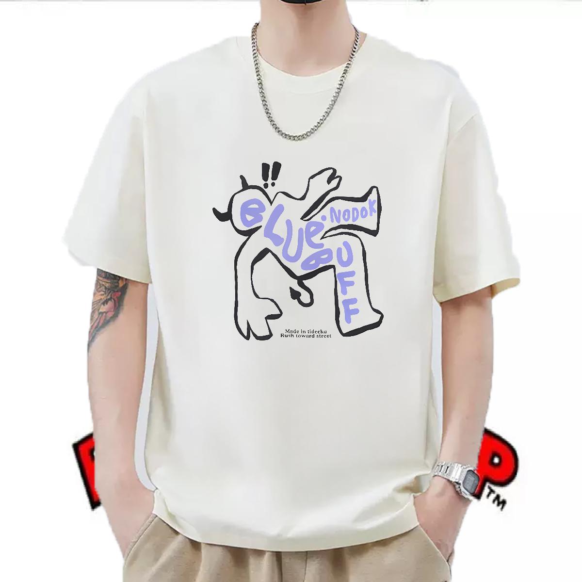 Casual New T shirt Anime Print Men Tshirts Sports Casual Crew Neck Cotton Breathable Loose Fit Clothings