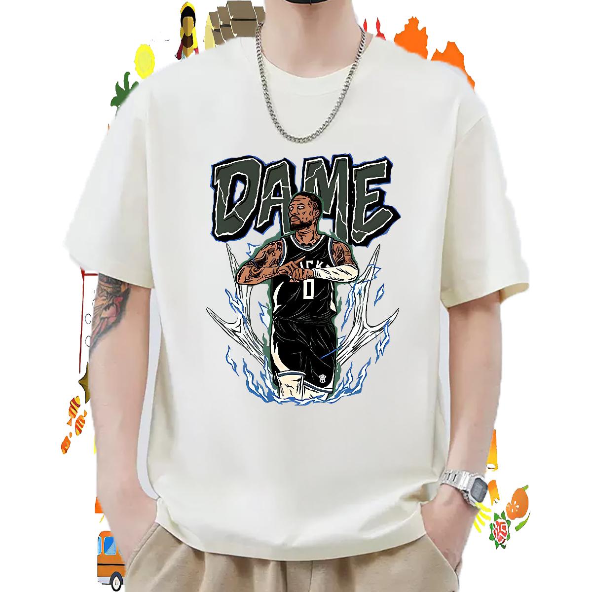 Fashion Casual Man T Shirts Oversized S-3XL Men Tees High Street Hip Hop 180g Cotton Loose Fit Top Tees