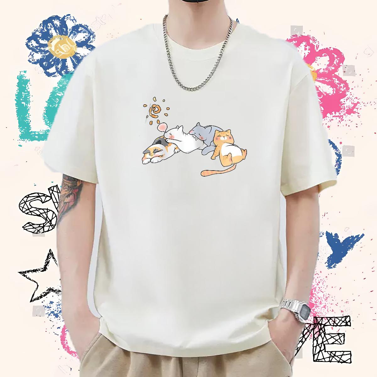 Designer Men T Shirts DIY Printed High Street Hip Hop Men Tees Cotton O Neck Short Sleeves Brand