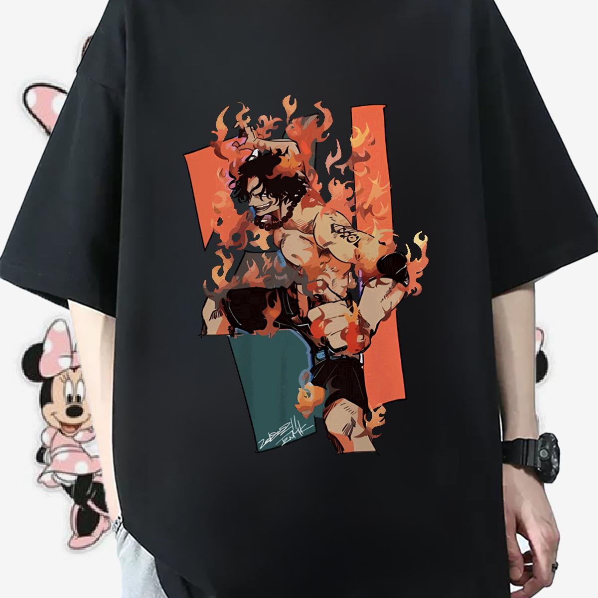 DIY Men T Shirts Floral Print Street Men Tees Breathable Crew Neck Cotton Loose