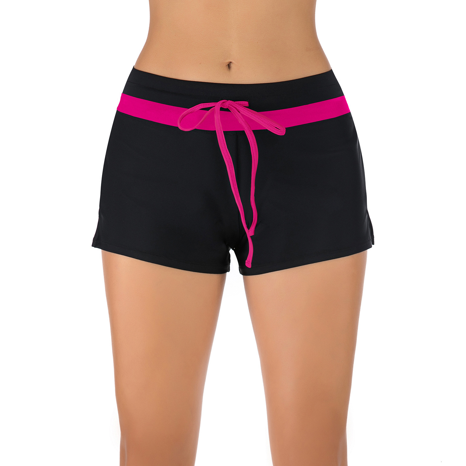 Swimming Trunks with Flat Corners, Women's Anti Glare, Conservative and Sexy Solid Color Fitting Beach Swimwear Waist Bifurcated Self-cultivation