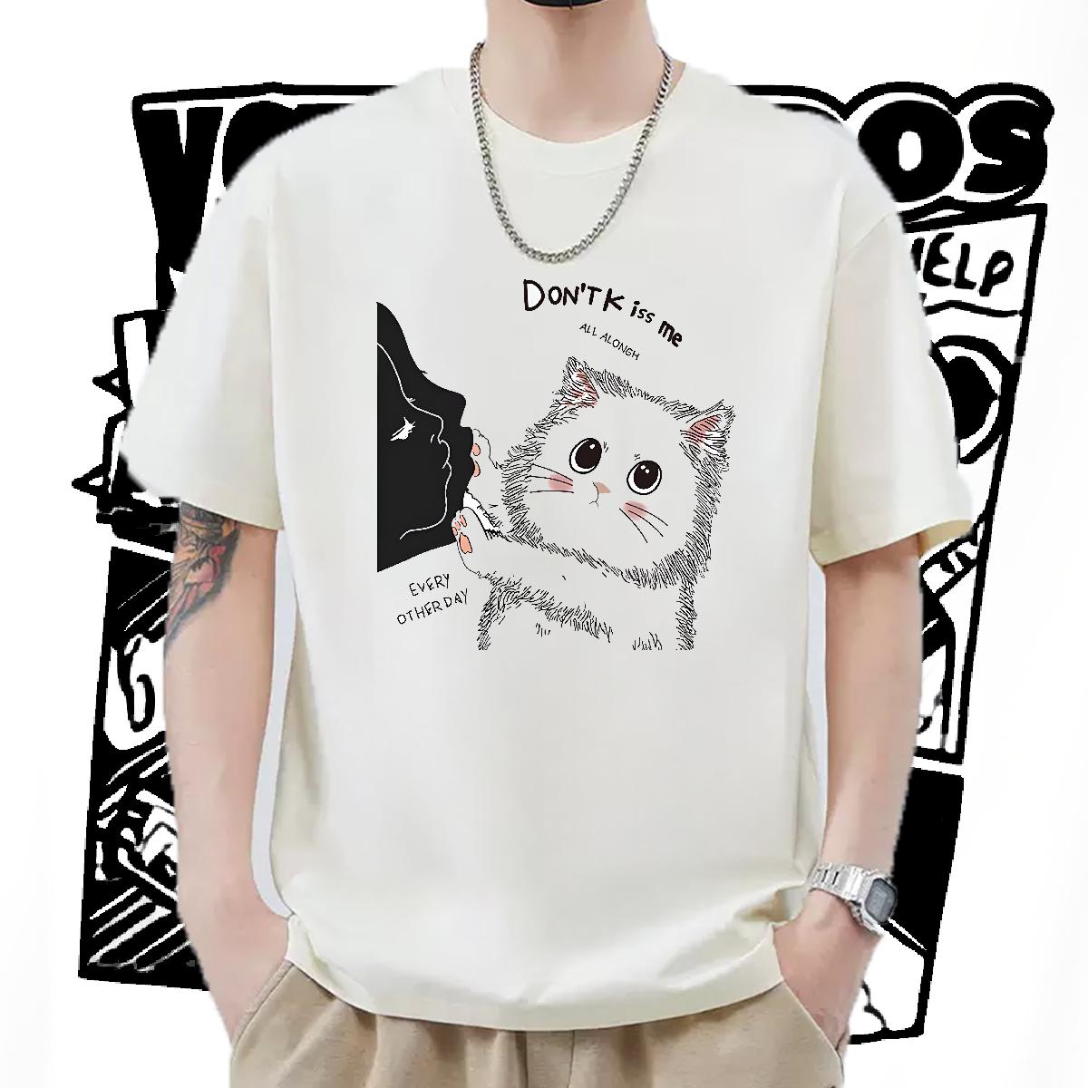 Fashion New Mens T Shirts Custom Printed Home Outdoor Couples T Shirts 180g Cotton Loose
