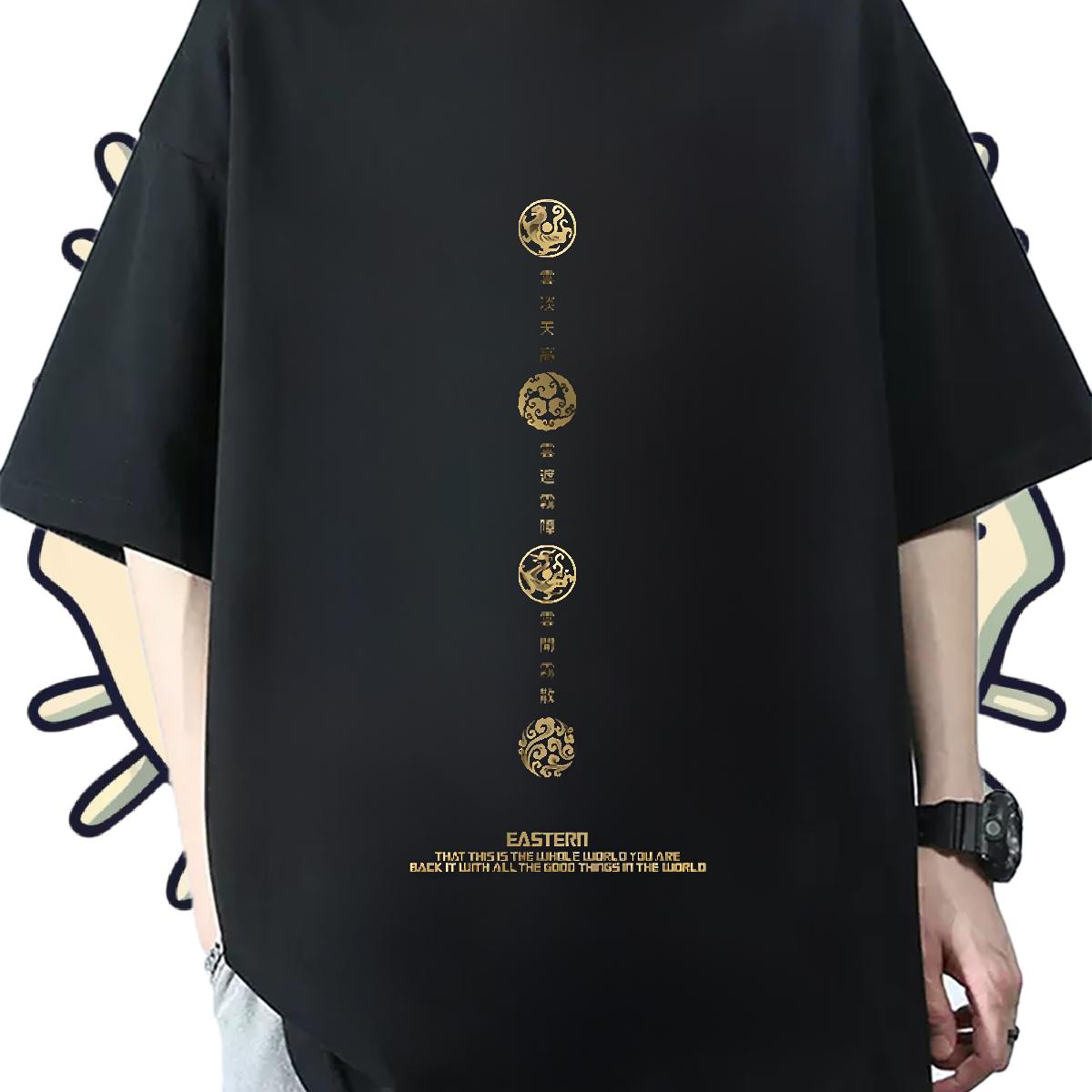 Soft T-Shirts for Men Spring Summer Crew Neck Cotton Breathable Men Tshirts Designer Anime Print Wear