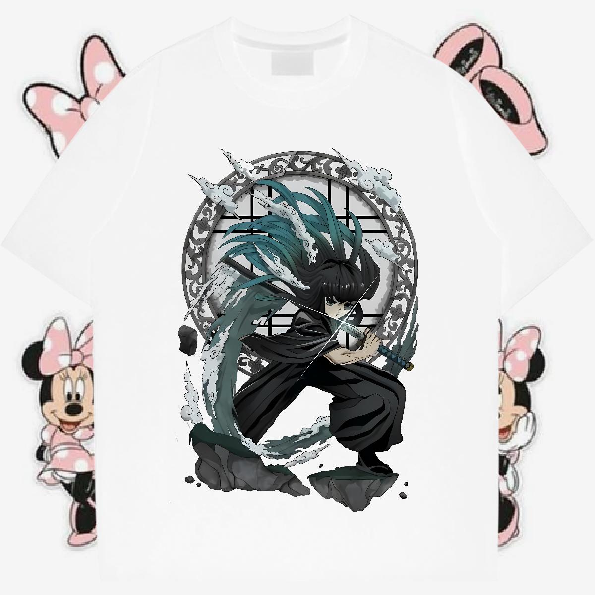 Classic Men Tees Short Sleeve Cotton O-Neck Anime Printing Street T-Shirts Asian Size Fashion Casual Clothings